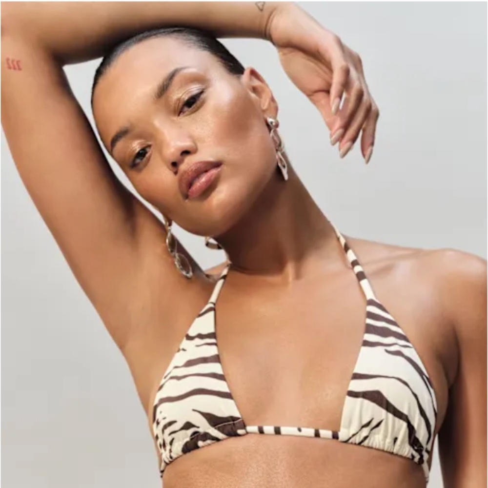 Reformation Azores  Zebra Bikini Top